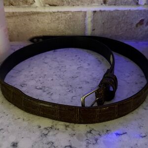 Brown Crocodile Pattern Belt